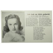 Postcard with soldiers song "Ich hab an dich gedacht" 